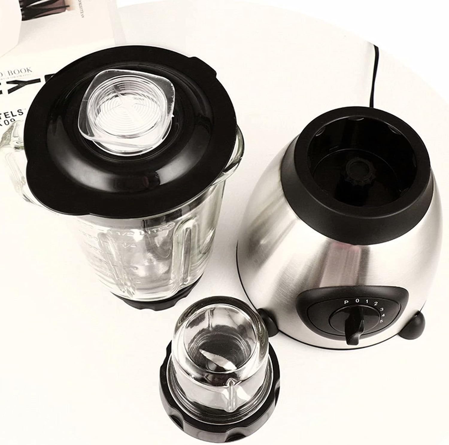 2 az 1-ben elektromos turmixgép darálóval | 1.5L | 650W | 5 sebesség + Pulse funkció | Rozsdamentes acél pengék | Turmixolás, Smoothie, Jégaprítás