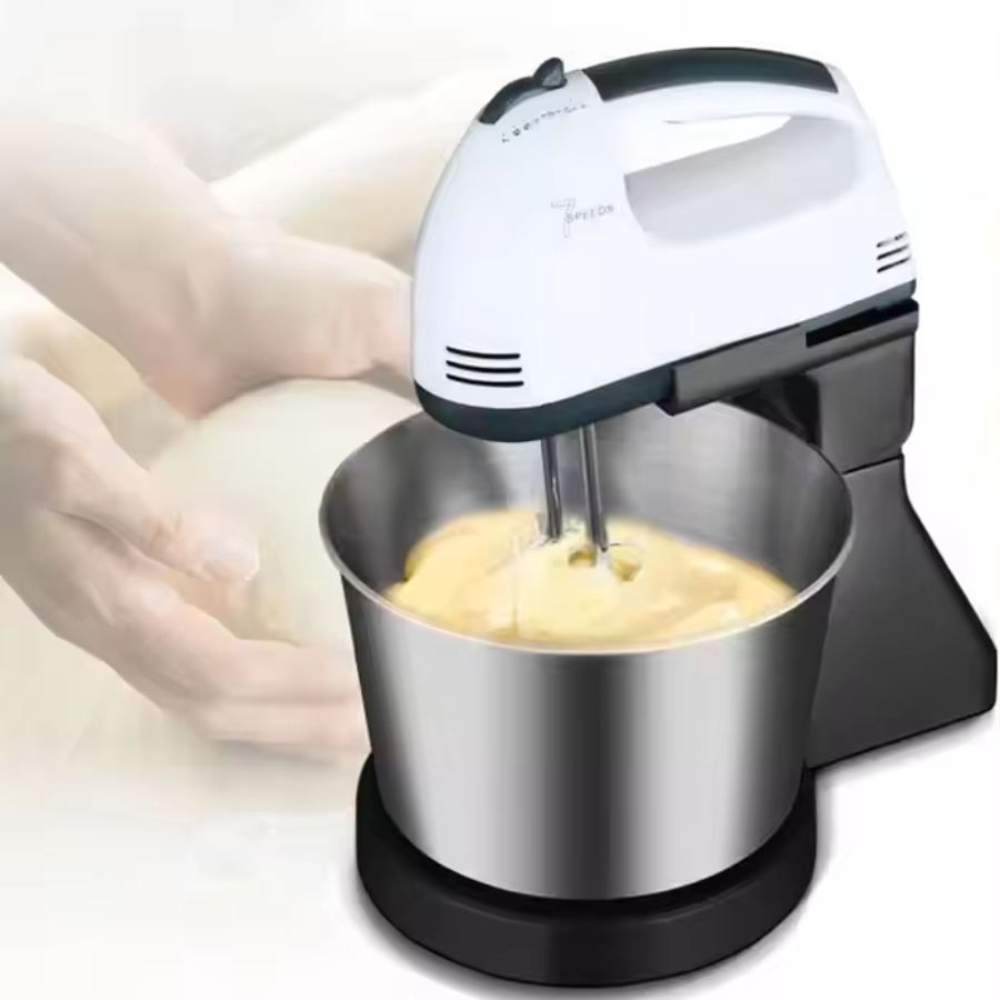Mixer rozsdamentes acél tálal, 200 W teljesítmény, 2L, 7 sebességfokozat