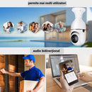 355°-os Full HD WiFi izzó kamera panoráma szöggel, mozgásérzékelővel és kétirányú audio funkcióval