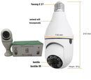 355°-os Full HD WiFi izzó kamera panoráma szöggel, mozgásérzékelővel és kétirányú audio funkcióval
