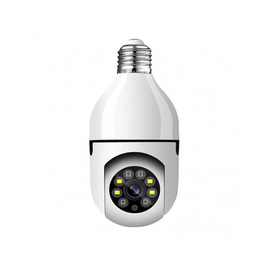 355°-os Full HD WiFi izzó kamera panoráma szöggel, mozgásérzékelővel és kétirányú audio funkcióval