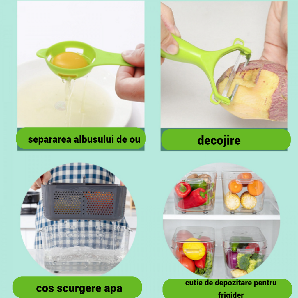 Professzionális Többfunkciós Reszelő 22 Tartozékkal - Veggie Slicer Zöldségekhez