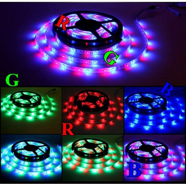 RGB LED szalag 5m távirányítóval – 300 LED Vízálló IP65 beltéri és kültéri használatra