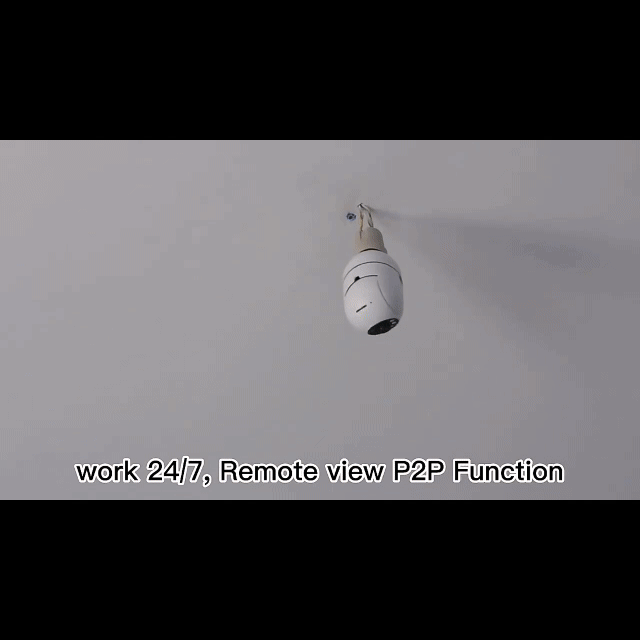 355°-os Full HD WiFi izzó kamera panoráma szöggel, mozgásérzékelővel és kétirányú audio funkcióval