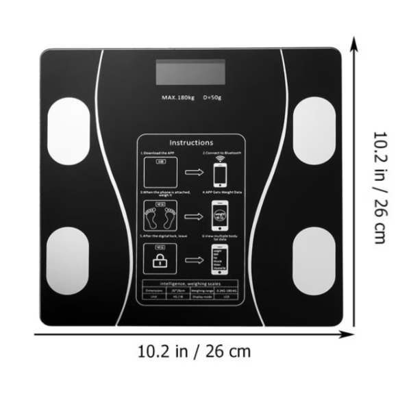 Intelligens Digitális Mérleg Smart Alkalmazással – Teljes Testelemzés, Bluetooth, BMI és Testzsír
