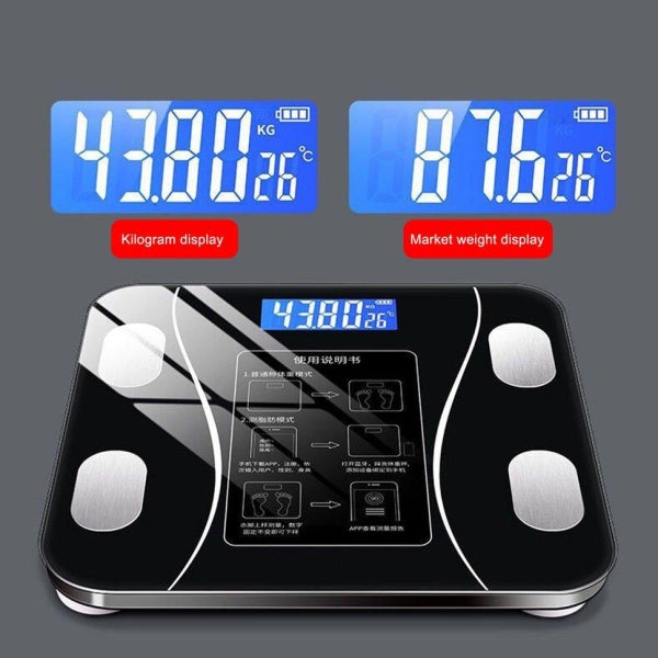 Intelligens Digitális Mérleg Smart Alkalmazással – Teljes Testelemzés, Bluetooth, BMI és Testzsír