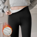 Női bélelt leggings hideg évszakra – Termikus, rugalmas, finom fehér szőrme béléssel, magas derékkal és prémium légáteresztő anyaggal