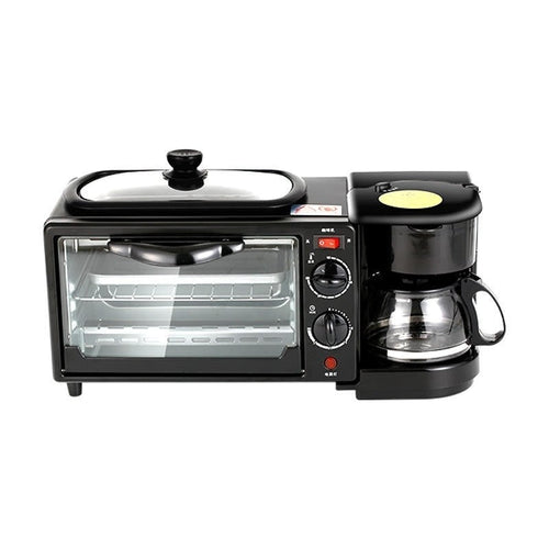 3 az 1-ben elektromos reggelizőgép - kávéfőző, kenyérpirító és tapadásmentes grill