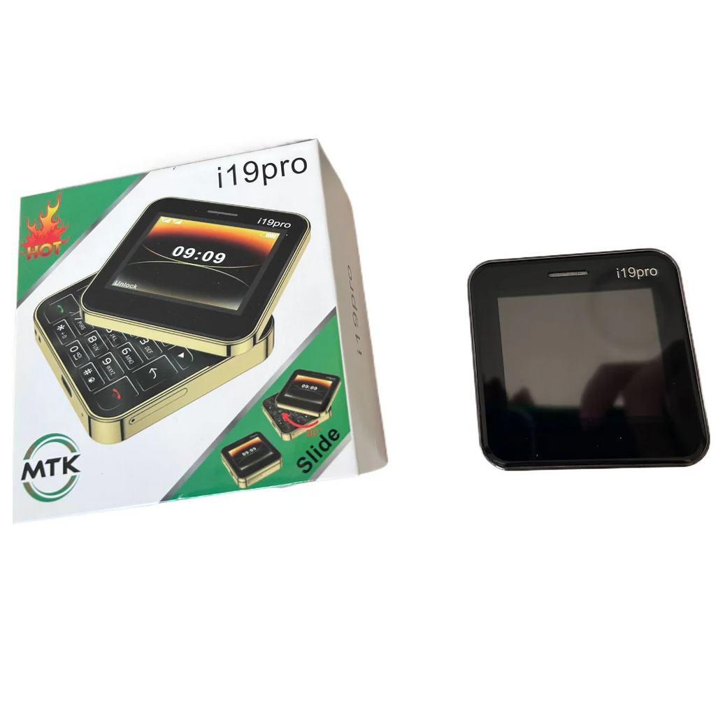 Mini Slide i19 Pro telefon, 2.4 hüvelykes kijelző, Dual SIM, kamera, FM rádió, Bluetooth, fizikai gombok, feloldva