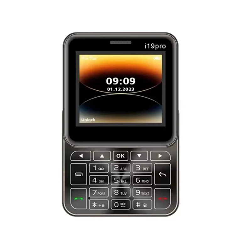 Mini Slide i19 Pro telefon, 2.4 hüvelykes kijelző, Dual SIM, kamera, FM rádió, Bluetooth, fizikai gombok, feloldva