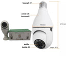 2 db WiFi izzó típusú megfigyelő kamera szett 355°-os Full HD panoráma látószöggel, mozgásérzékelővel és kétirányú audio funkcióval